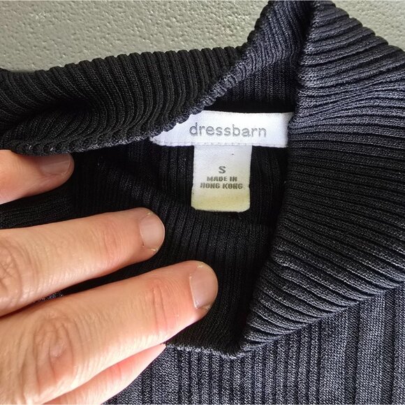 Sleeveless Black Ribbed Knit Mock Turtleneck Sweater Top By Dressbarn Size S - Picture 3 of 5